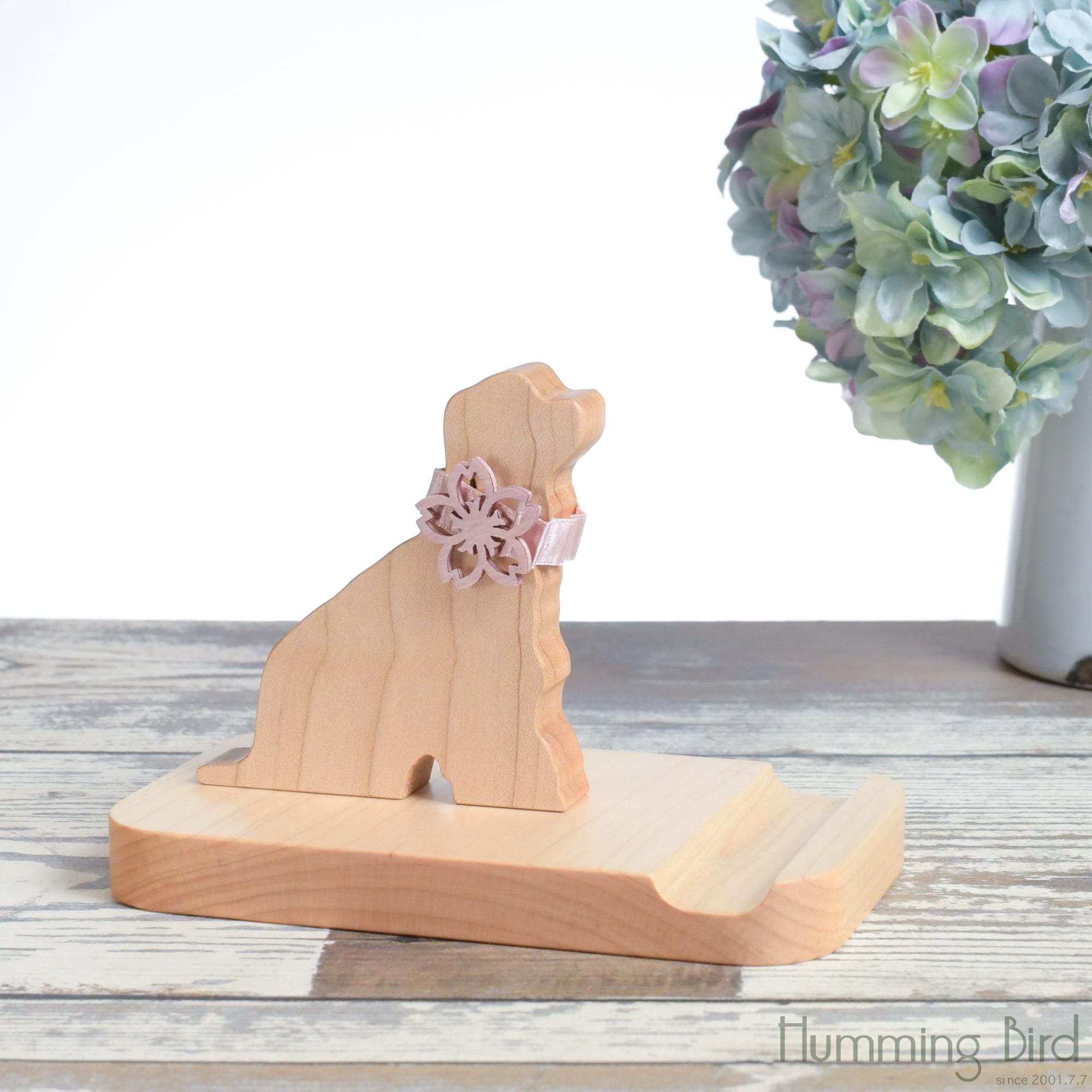 桜カラーのアメリカンコッカースパニエル・スマホスタンド | 4枚目