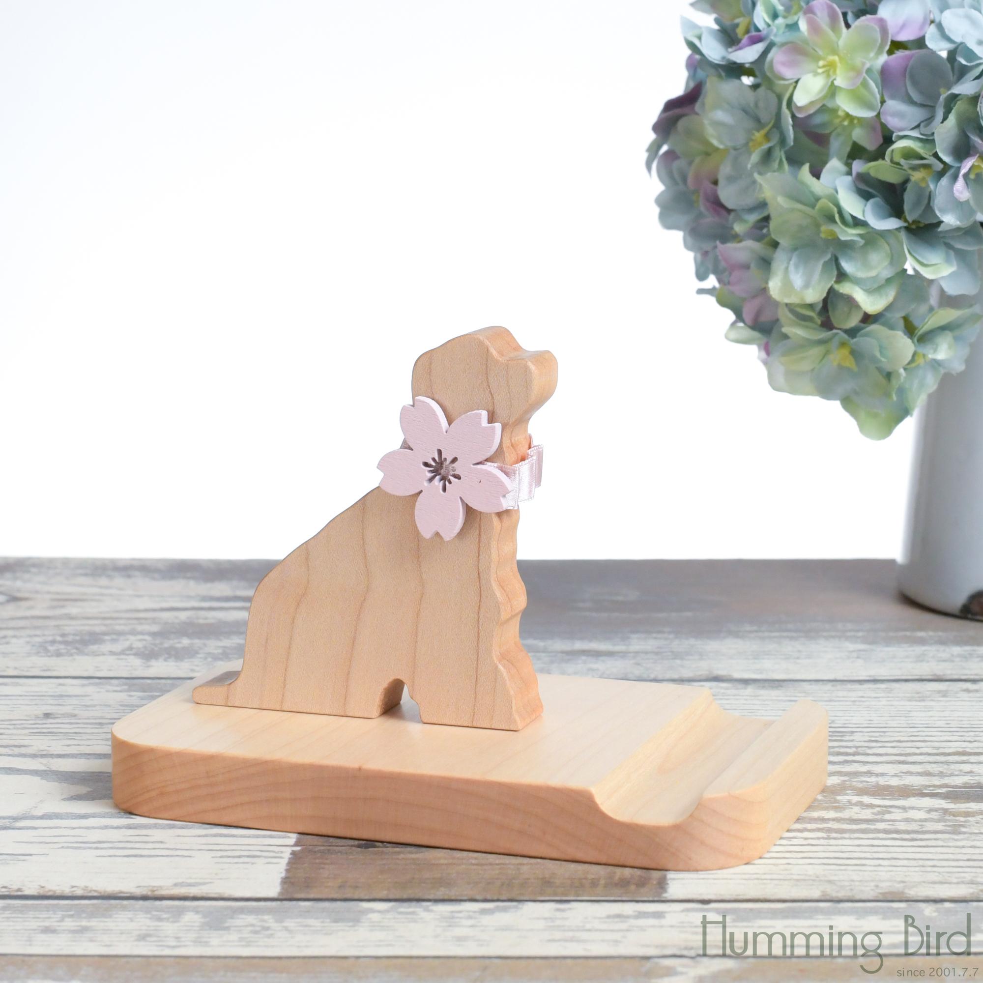 桜カラーのアメリカンコッカースパニエル・スマホスタンド | 5枚目